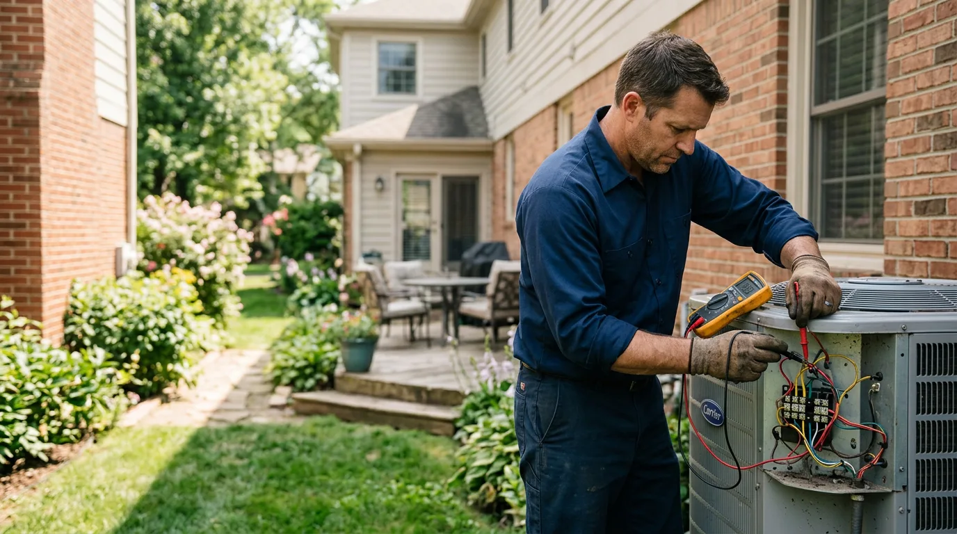 HVAC technician working near Krebs, OK